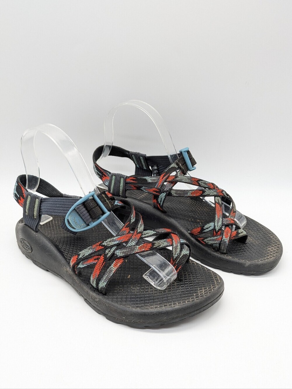 Chaco Black Red Blue Strappy Sandal 8